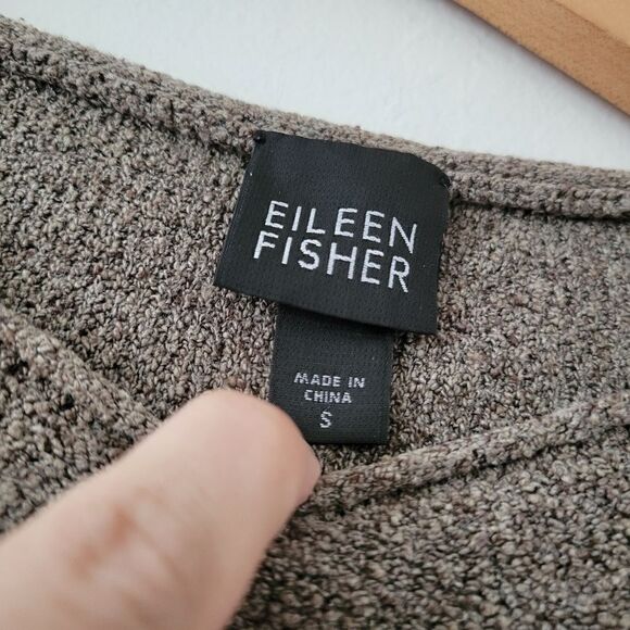 Eileen Fisher Silk Top Textured S Neutral Gray - Picture 2 of 6